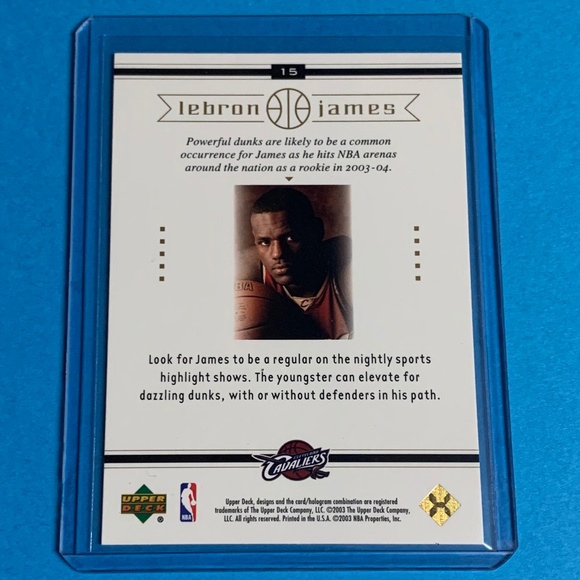 LeBron James Rookie basketball Card - 2003 Upper Deck - Picture 2 of 2
